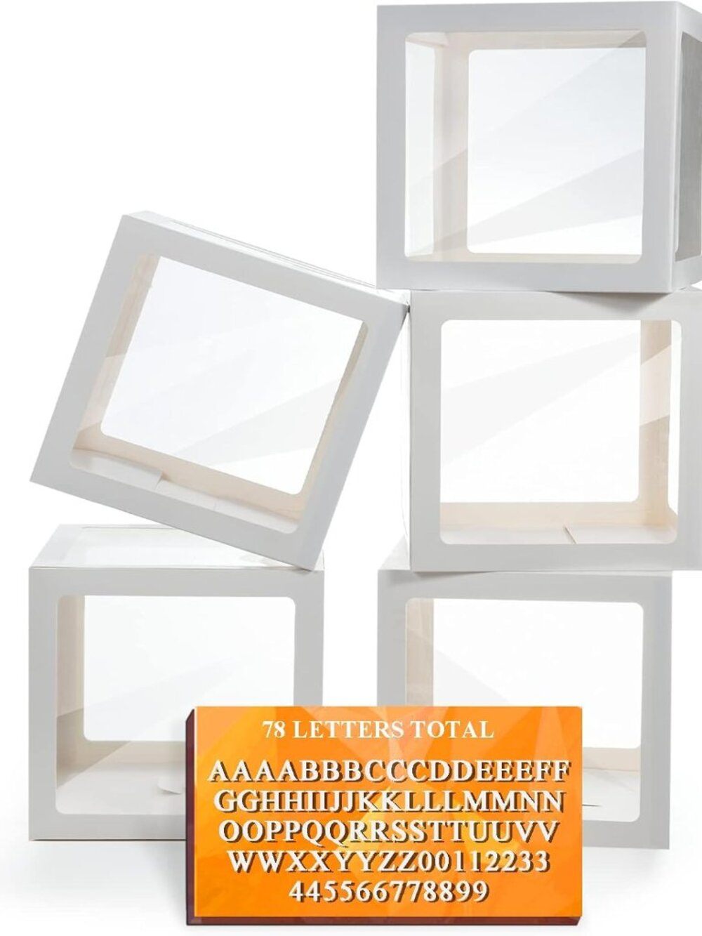 Transparent Balloon Boxes with 78 Letters Numbers for Custom Name